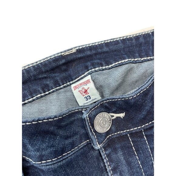 True Religion Womens Blue Super Stretch Slim Straight SIze 33 SKU 9278 - Picture 3 of 13